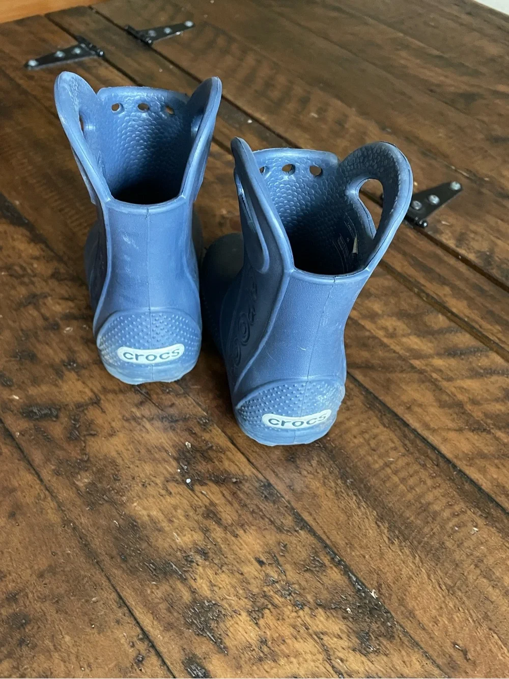 CROCS Kids' Navy Blue Rain Boots with Pull Handles
